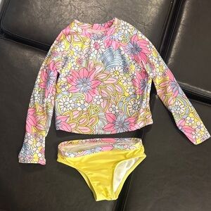 Wonder Nation Floral Rashguard Set